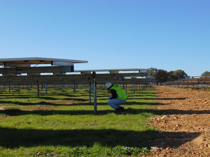 Inspección in situ en seguidores solares de planta fotovoltaica